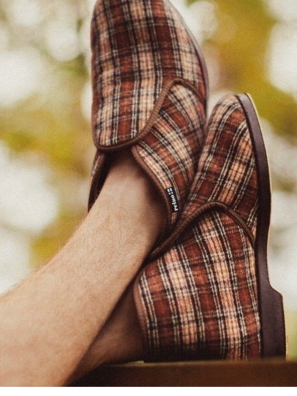 Anthropologie Reino Men’s Brown Plaid Slip-On Loafers